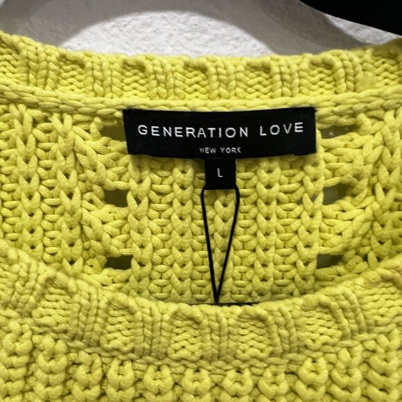 Generation Love Nadia Perf Sweater REVOLVE Sz L Reg $250 Neon Festival Chic Fun - Picture 3 of 7